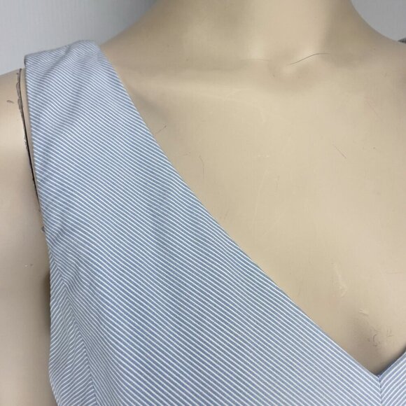 TOMMY HILFIGER Preppy Coastal Blue & White Stripes Sleeveless Mini Dress Size 8 - Picture 4 of 12